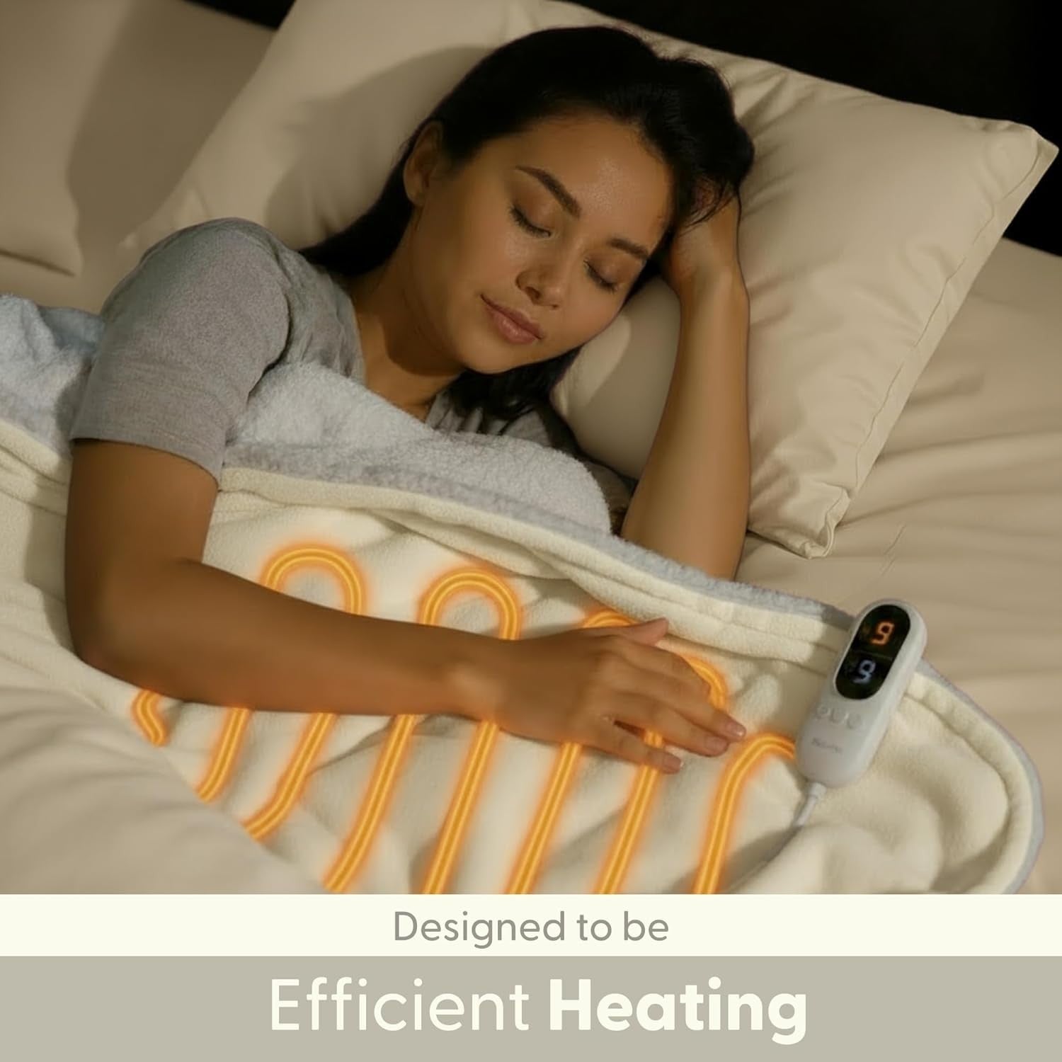 Large Electric Heated Throw Blanket Sherpa Fleece 9 Settings Timer - Kwikley