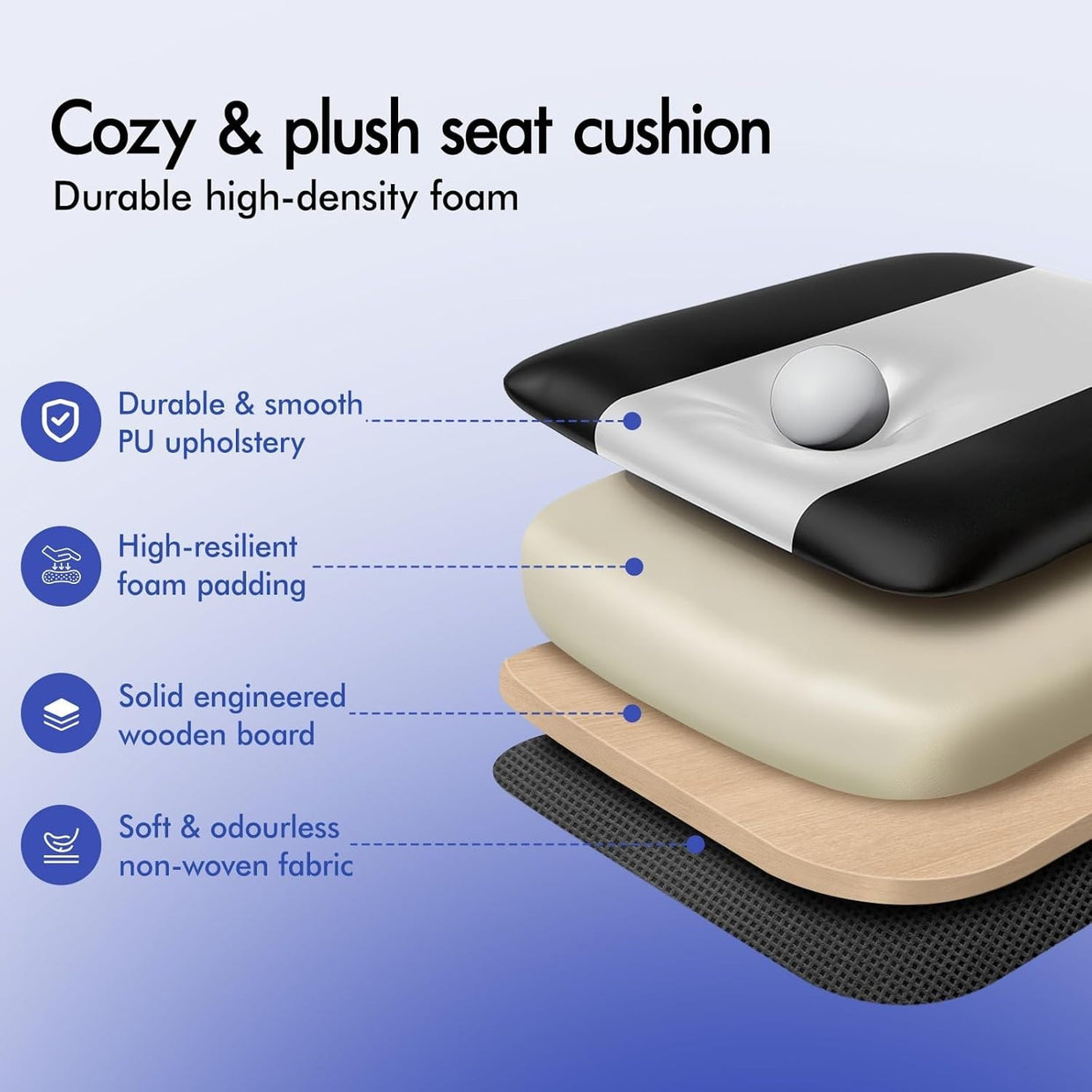 Large Ergonomic Gaming Chair Reclining PU Leather Office Desk PC Swivel White - Kwikley