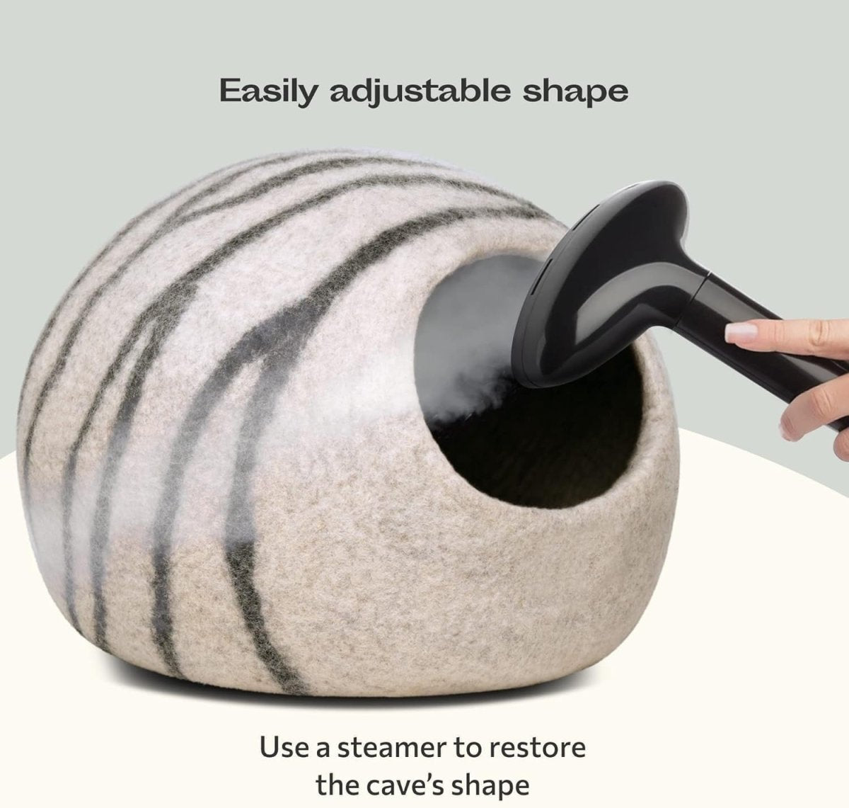 Large Felt Cat Cave Bed Handmade Merino Wool Indoor Cat House - Kwikley