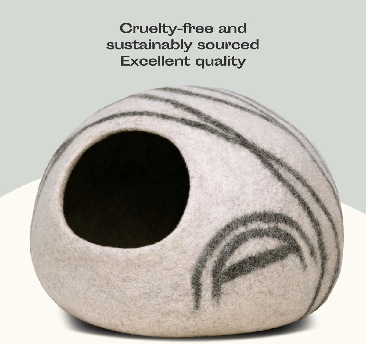 Large Felt Cat Cave Bed Handmade Merino Wool Indoor Cat House - Kwikley