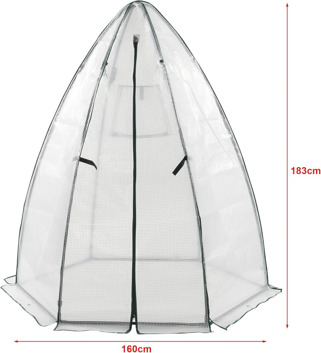 Large Foil Greenhouse Tent with Zipper Door | Waterproof PE Cover & Steel Frame - Kwikley