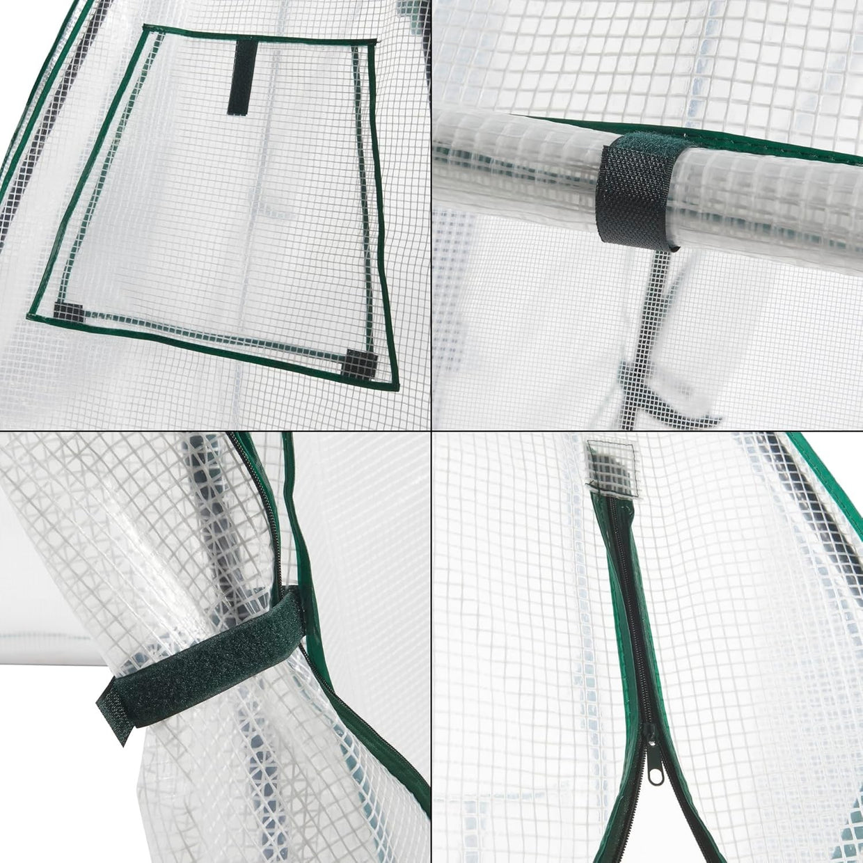 Large Foil Greenhouse Tent with Zipper Door | Waterproof PE Cover & Steel Frame - Kwikley