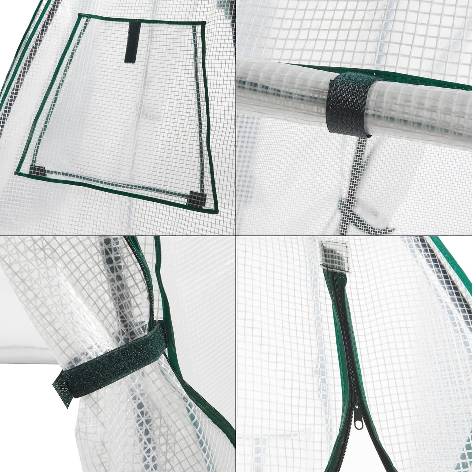 Large Foil Greenhouse Tent with Zipper Door | Waterproof PE Cover & Steel Frame - Kwikley