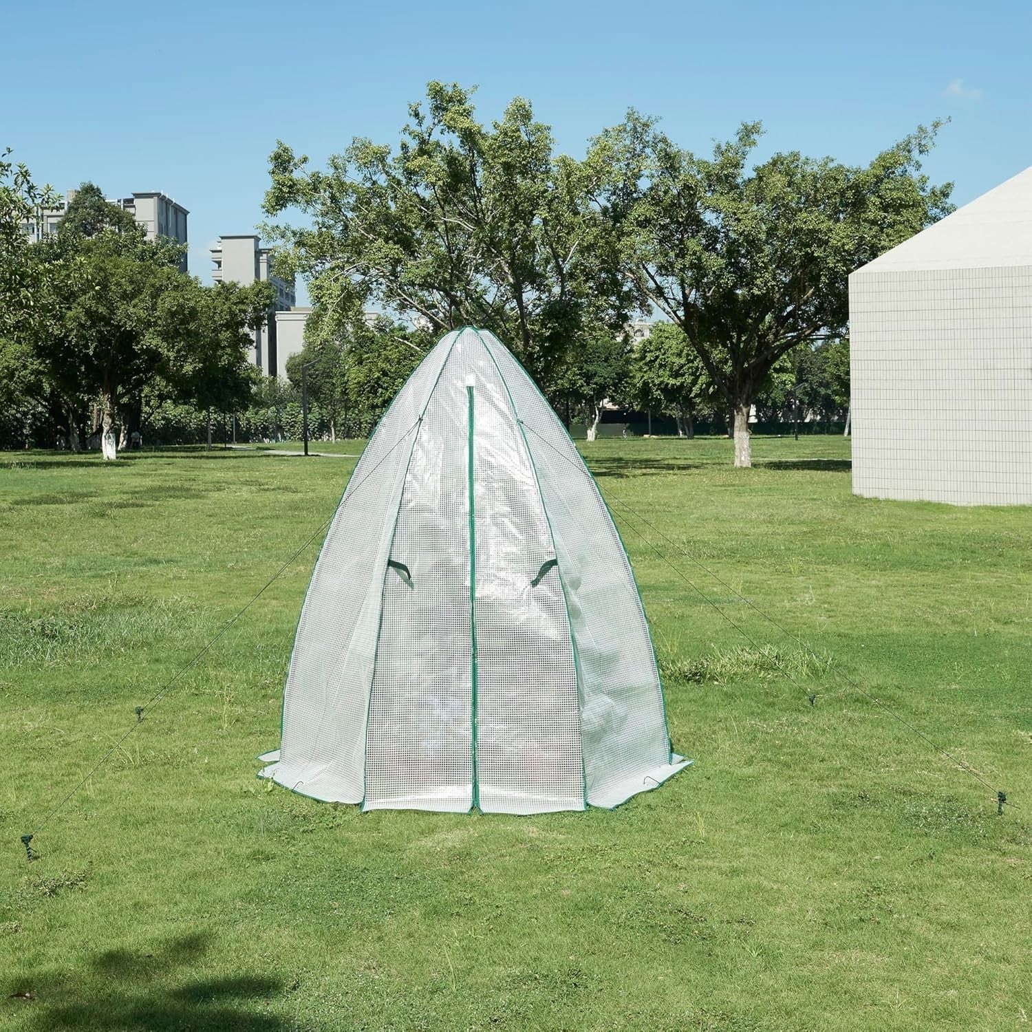 Large Foil Greenhouse Tent with Zipper Door | Waterproof PE Cover & Steel Frame - Kwikley