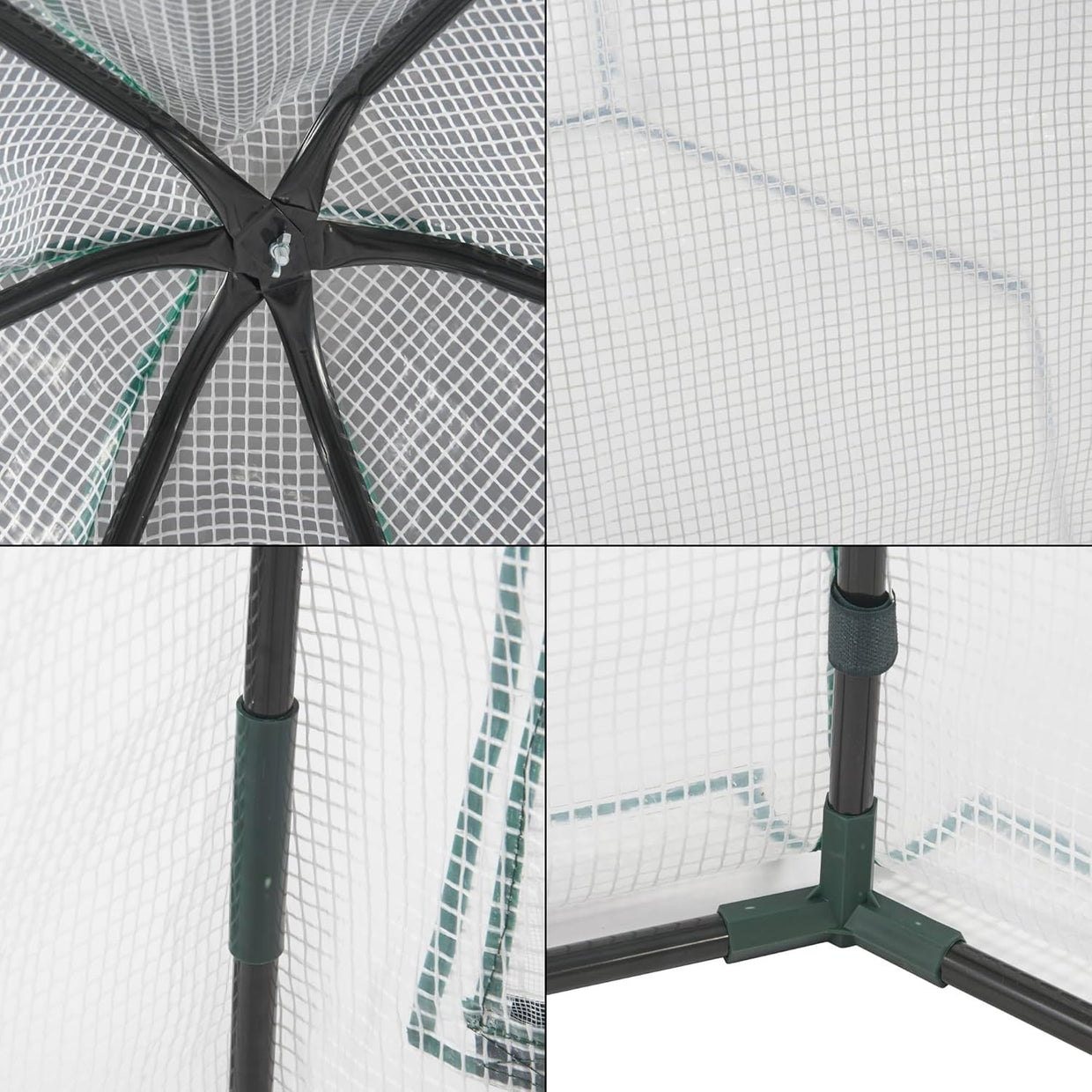 Large Foil Greenhouse Tent with Zipper Door | Waterproof PE Cover & Steel Frame - Kwikley