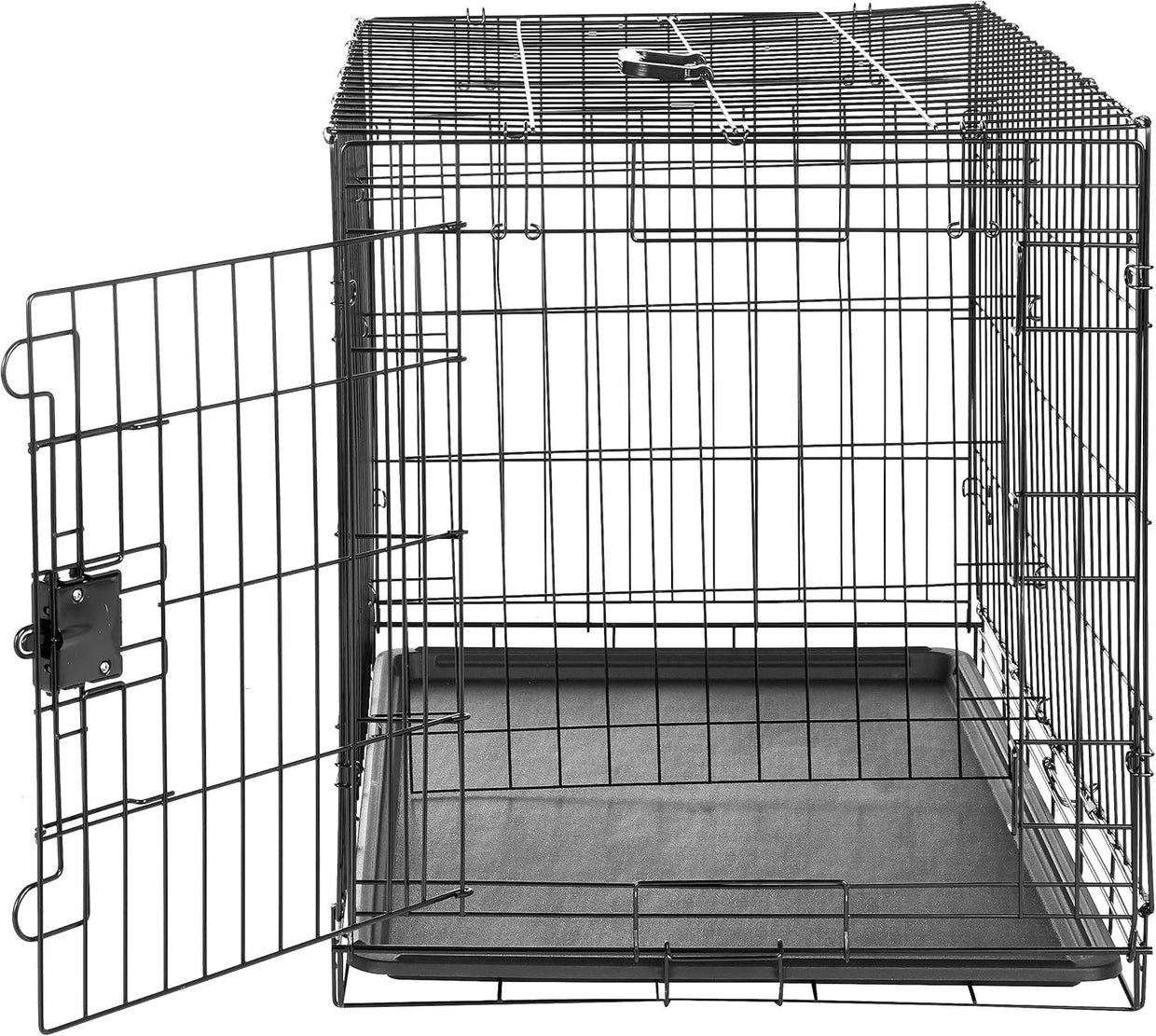 Large Foldable Metal Dog Crate Cage with Tray – Secure Indoor Kennel 91cm - Kwikley