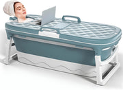 Large Foldable Portable Adult Bathtub 138x62x52cm with Lid & Foot Massage - Kwikley