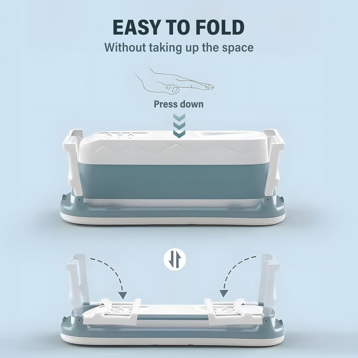 Large Foldable Portable Adult Bathtub 138x62x52cm with Lid & Foot Massage - Kwikley