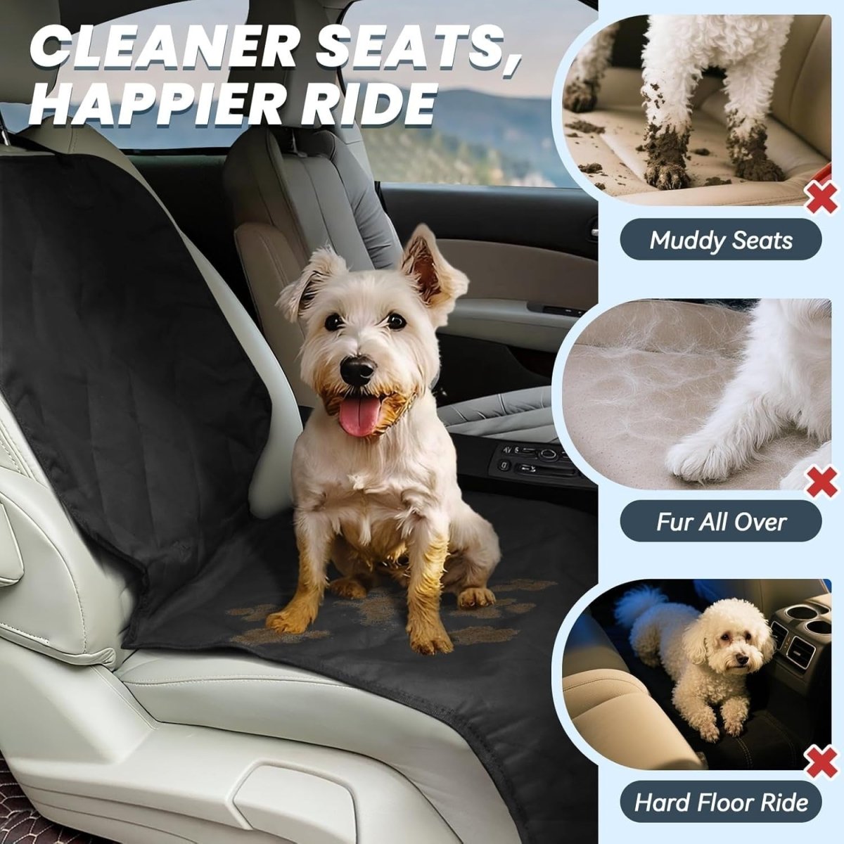 Large Front Dog Car Seat Cover Waterproof Bucket Seat Protector - Kwikley