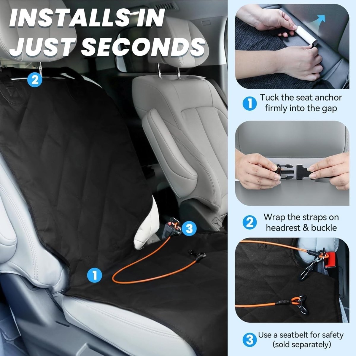 Large Front Dog Car Seat Cover Waterproof Bucket Seat Protector - Kwikley