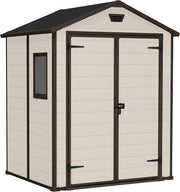 Large Garden Storage Shed 6x5ft Weatherproof Resin Unit with Floor & Window - Kwikley