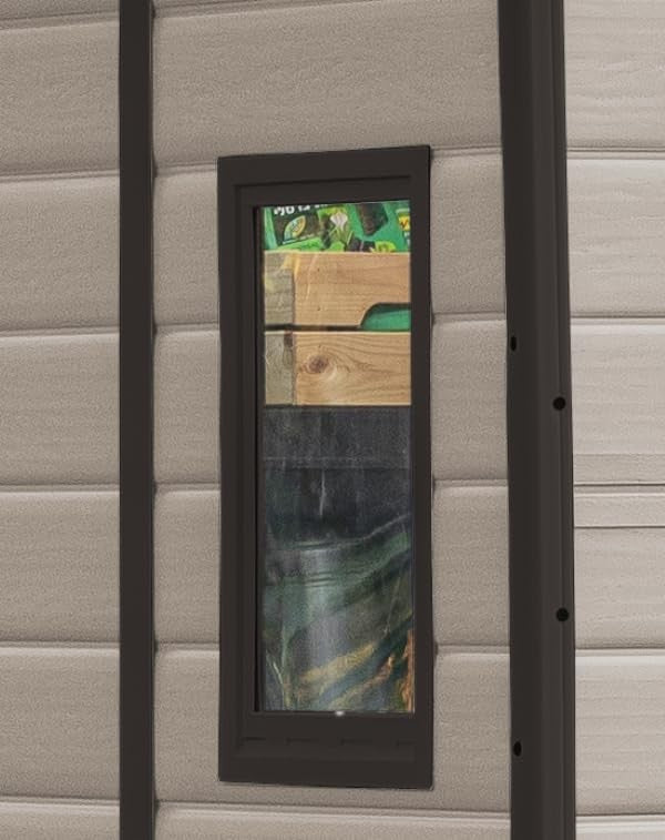 Large Garden Storage Shed 6x5ft Weatherproof Resin Unit with Floor & Window - Kwikley