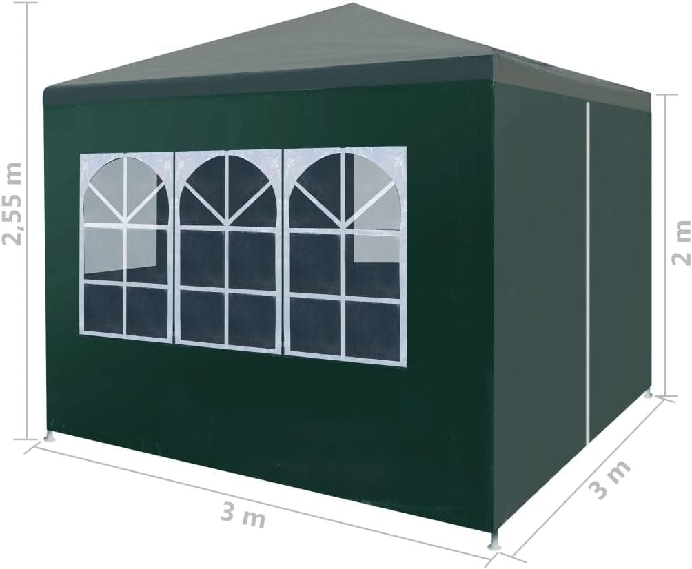 Large Gazebo Party Tent 3x6m Garden Pavilion PE Roof Steel Frame Sides - Kwikley