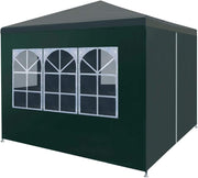Large Gazebo Party Tent 3x6m Garden Pavilion PE Roof Steel Frame Sides - Kwikley