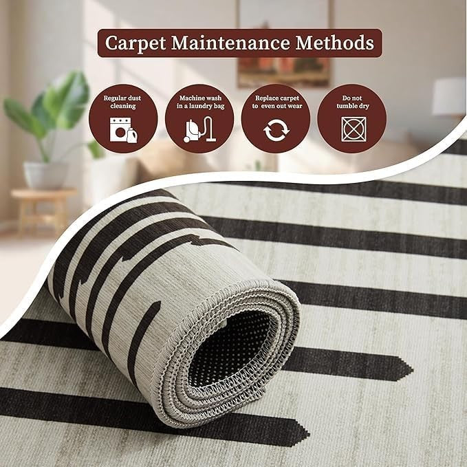 Large Geometric Area Rug 200x290cm Modern Soft Non - Slip Carpet Living Room - Kwikley