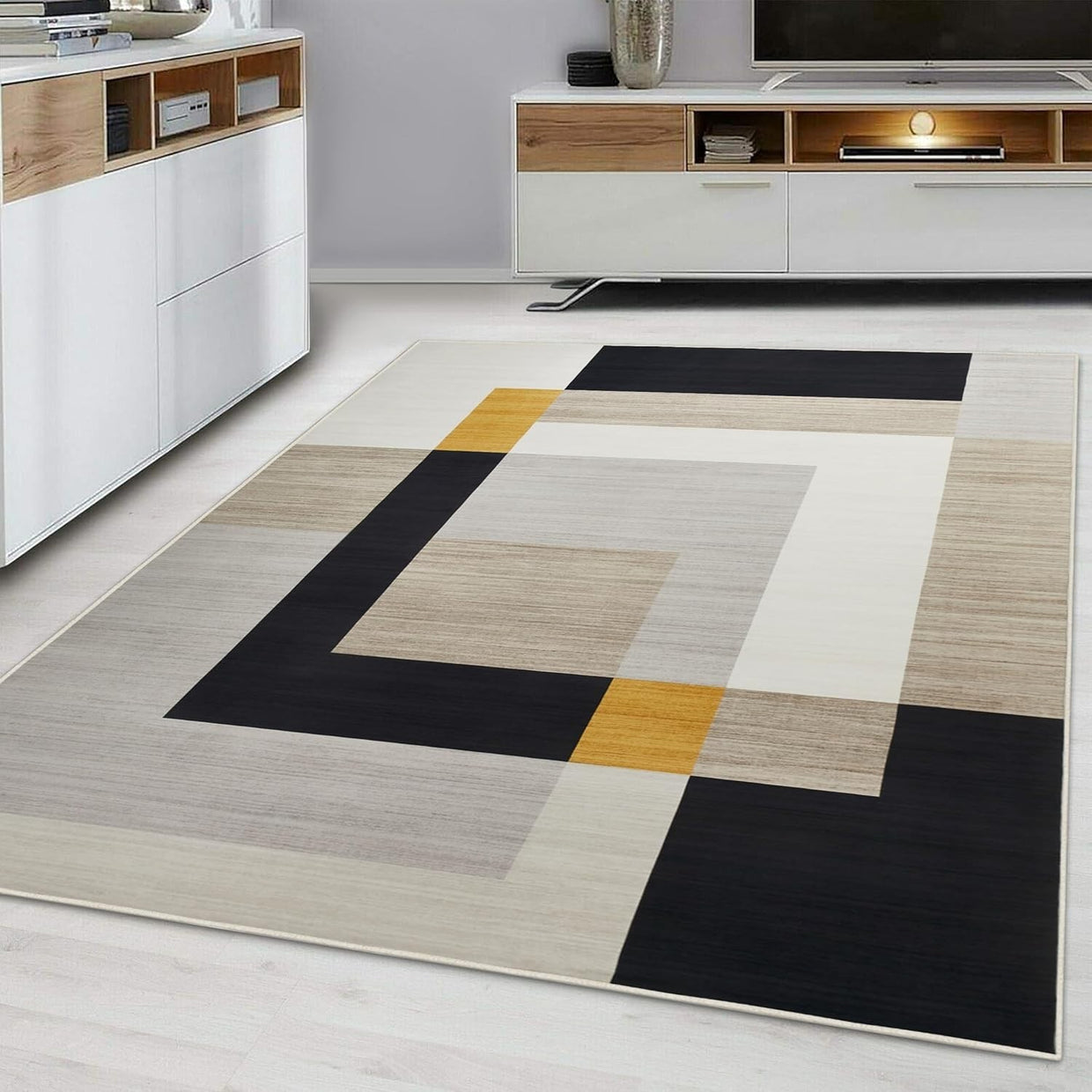 Large Geometric Modern Rug 160x230cm Soft Non - Shedding Area Carpet - Kwikley