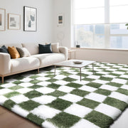 Large Geometric Rug 160x230cm Dark Green Soft Washable Anti Slip Area Carpet - Kwikley