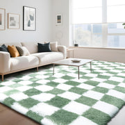 Large Geometric Rug 160x230cm Light Green Soft Washable Anti Slip Area Carpet - Kwikley