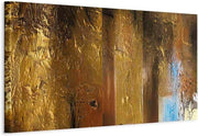 Large Gold Abstract Canvas Wall Art 150x50cm Framed - Kwikley