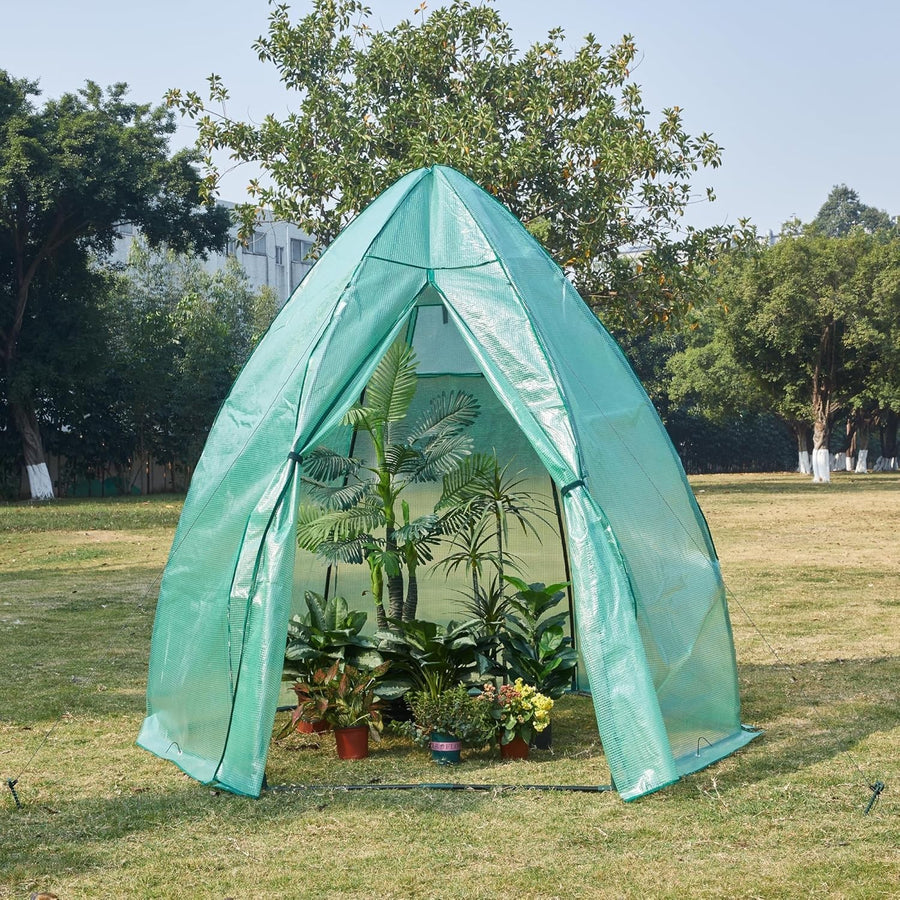 Large Green Foil Greenhouse Tent 200x240cm | Heavy - Duty PE Cover & Steel Frame - Kwikley