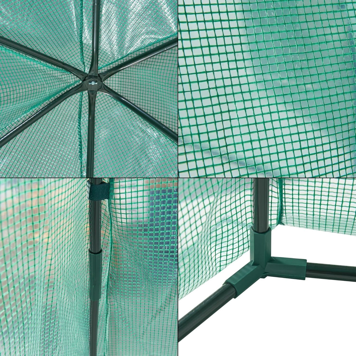 Large Green Foil Greenhouse Tent 200x240cm | Heavy - Duty PE Cover & Steel Frame - Kwikley