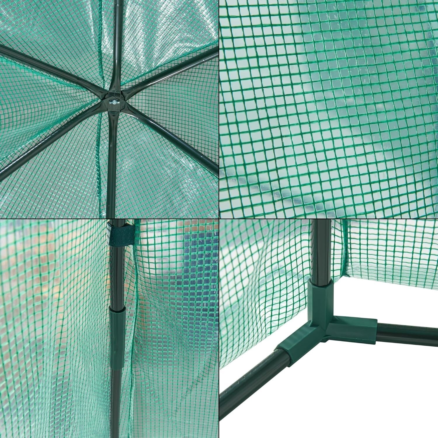 Large Green Foil Greenhouse Tent 200x240cm | Heavy - Duty PE Cover & Steel Frame - Kwikley