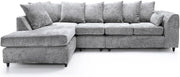 Large Grey 5 - Seater L - Shape Corner Sofa - Deep Seats, Comfy Chenille Lounge - Kwikley