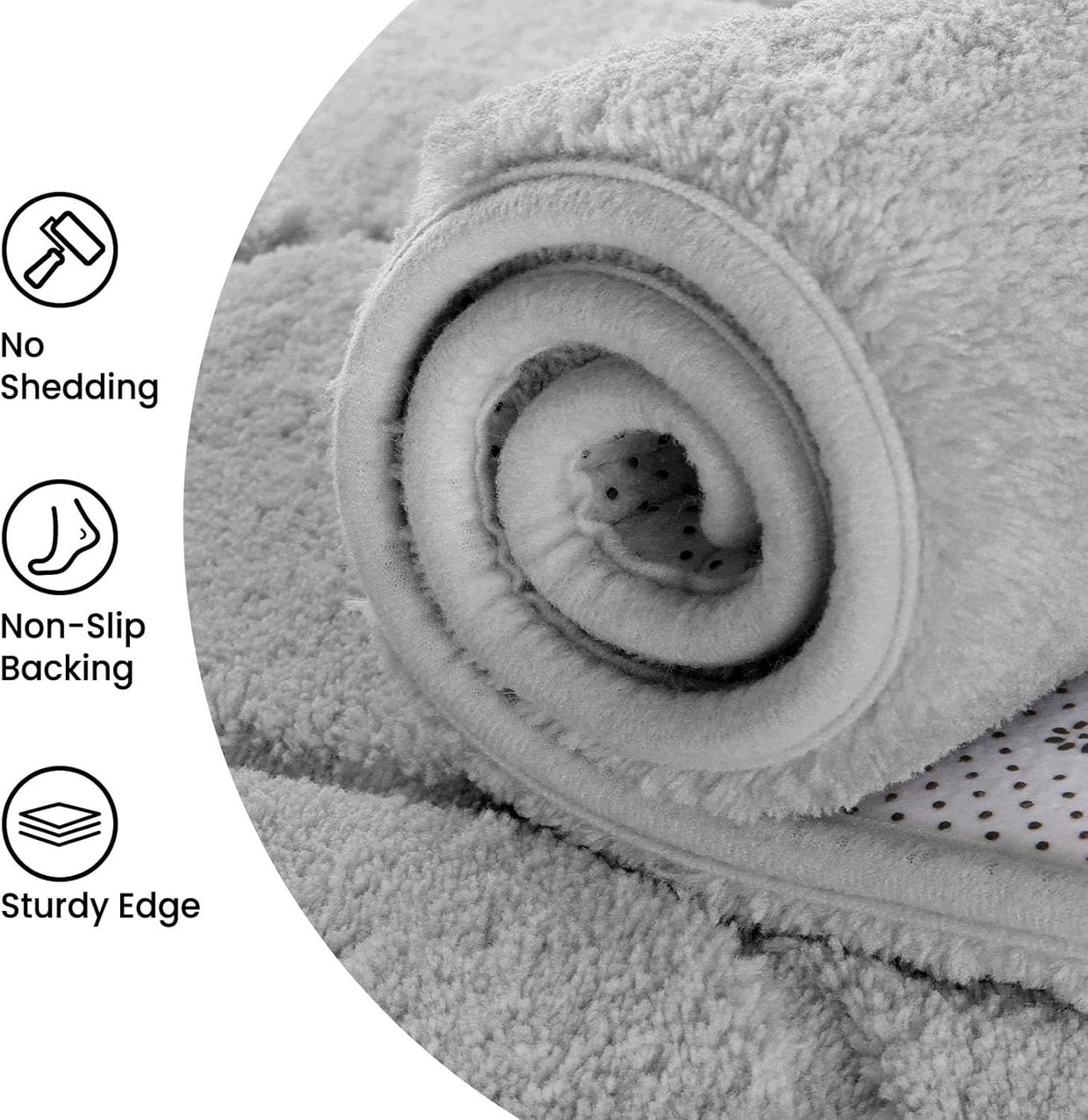 Large Grey Area Rug 140x200cm Washable Anti Slip Short Pile Carpet - Kwikley
