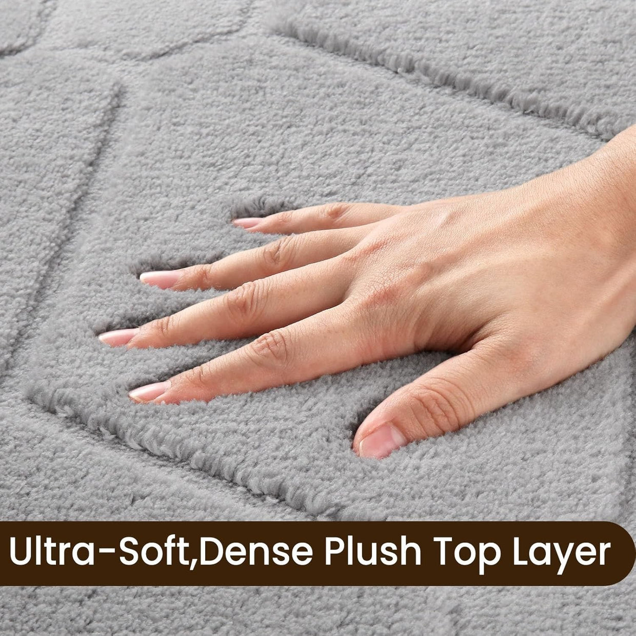 Large Grey Area Rug 140x200cm Washable Anti Slip Short Pile Carpet - Kwikley