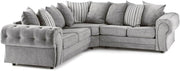Large Grey Chesterfield Corner Sofa 5 - Seater – Comfy, Removable Covers - Kwikley