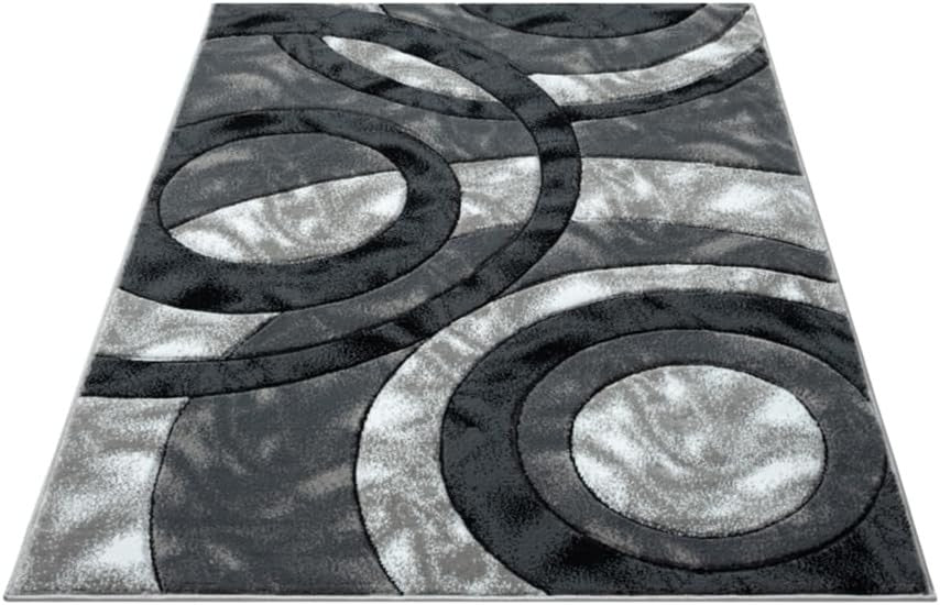 Large Grey Shaggy Area Rug 160x230cm Washable Soft Modern Floor Carpet - Kwikley