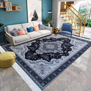 Large Grey Traditional Area Rug 200x290cm Washable Non Slip Kashmir Carpet - Kwikley