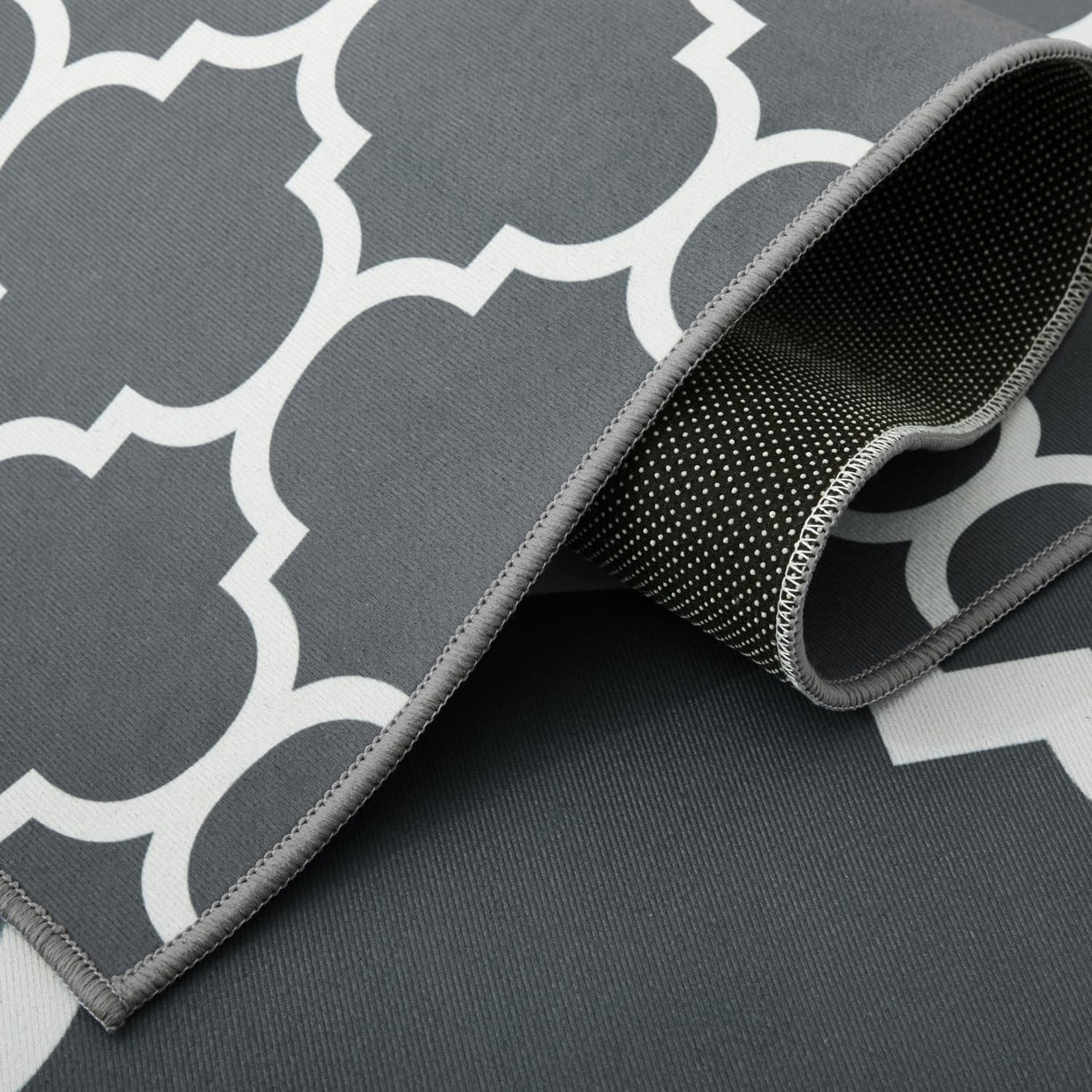 Large Grey Trellis Rug 200x290cm Soft Non - Shedding Modern Living Room Carpet Mat - Kwikley