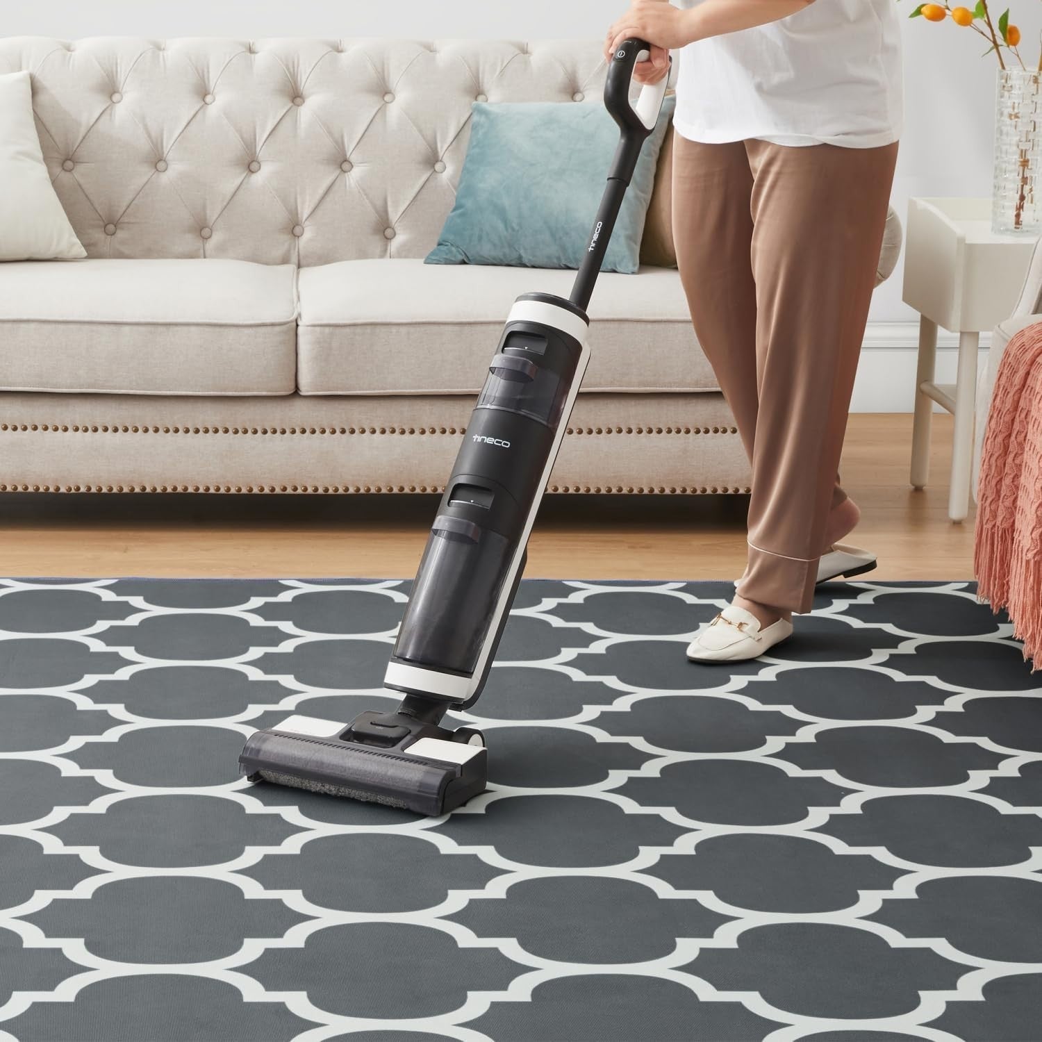 Large Grey Trellis Rug 200x290cm Soft Non - Shedding Modern Living Room Carpet Mat - Kwikley