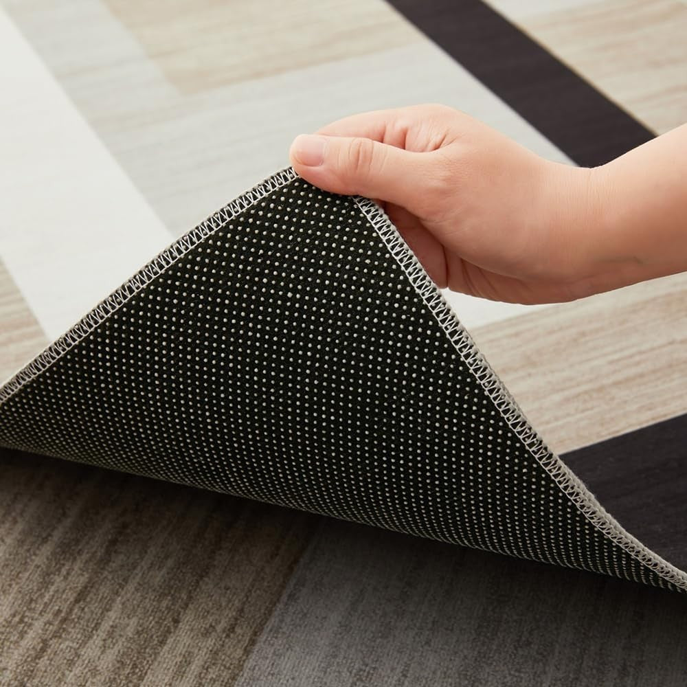Large Hallway Runner Rug 80x300cm Modern Geometric Non - Shedding Soft Carpet - Kwikley