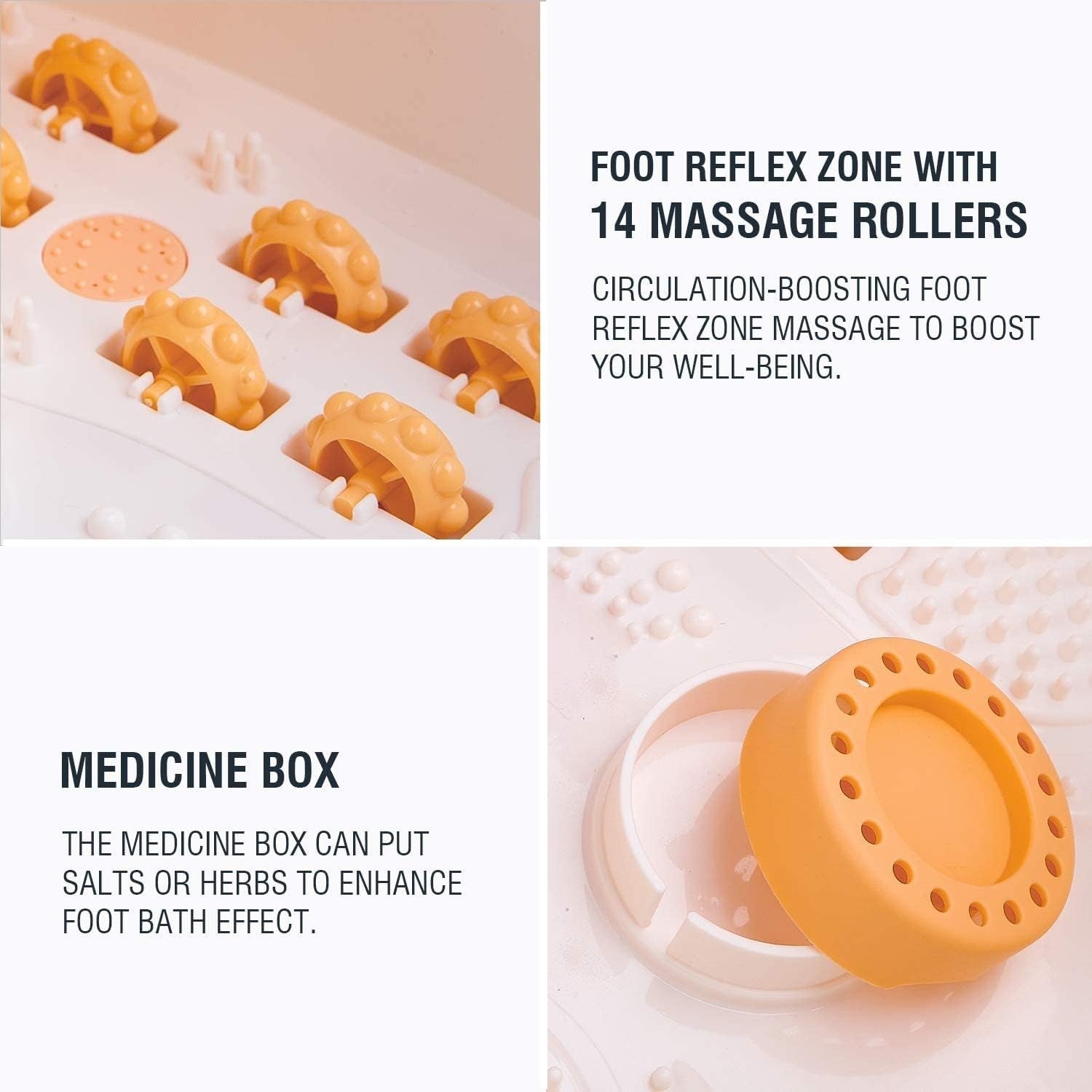 Large Heated Foot Spa Bath Massager Bubbles Rollers Infrared - Kwikley