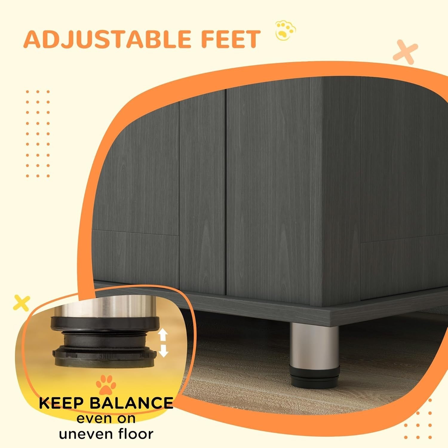Large Indoor Dog Crate Furniture with Magnetic Doors – 95x55x75cm End Table - Kwikley