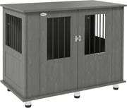 Large Indoor Dog Crate Furniture with Magnetic Doors – 95x55x75cm End Table - Kwikley