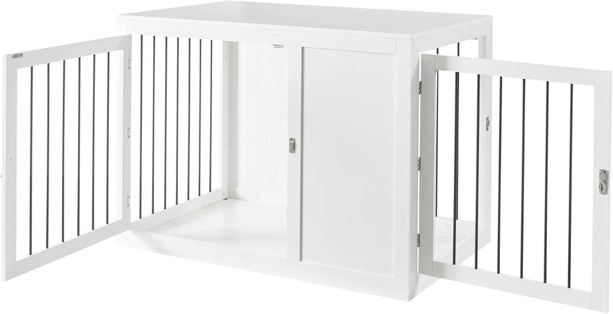 Large Indoor Outdoor Metal Dog Crate 107x70x80cm Secure Puppy Kennel - Kwikley