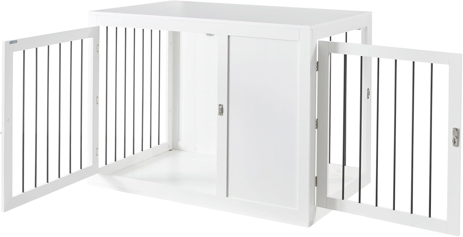 Large Indoor Outdoor Metal Dog Crate 107x70x80cm Secure Puppy Kennel - Kwikley