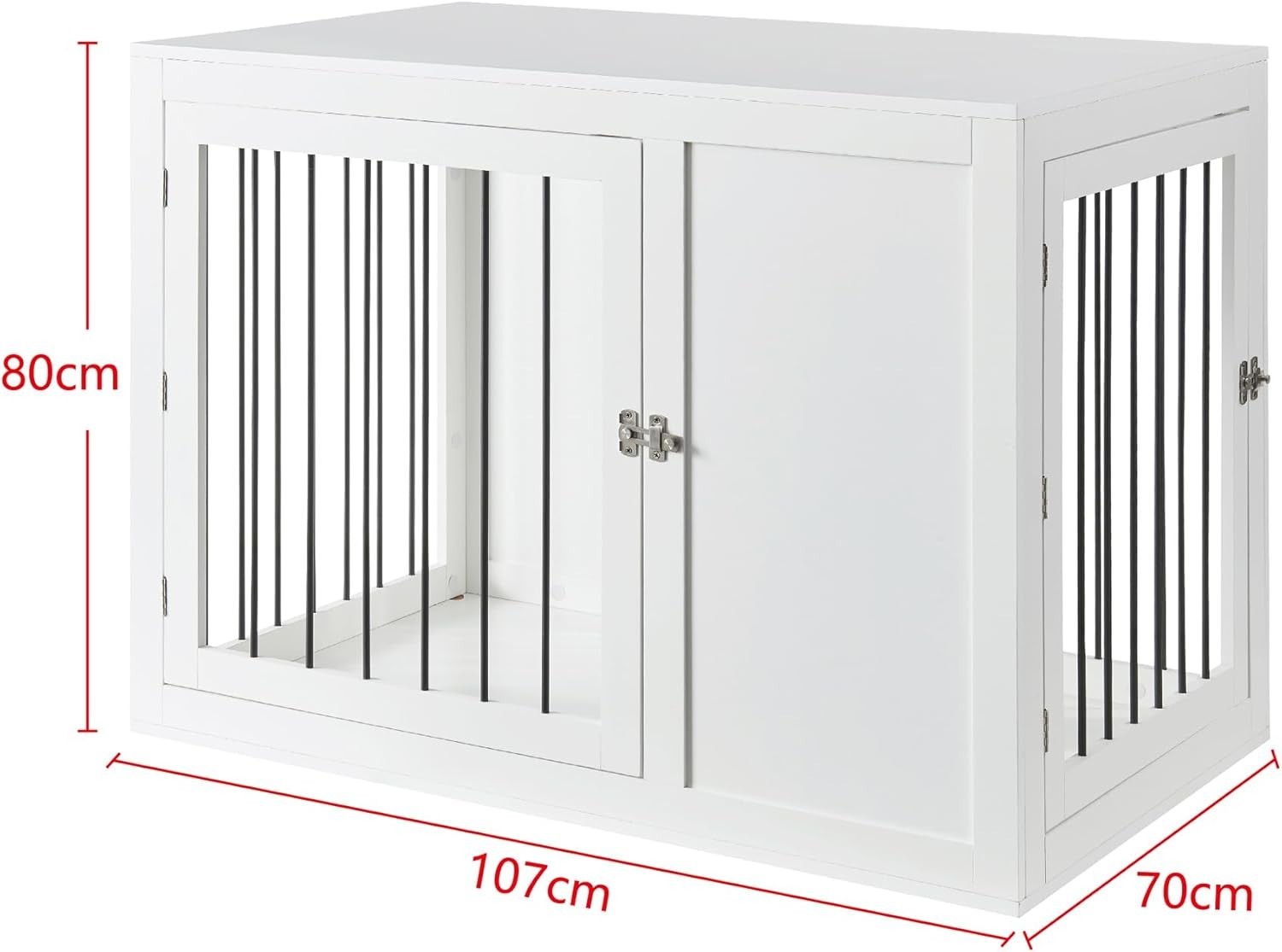 Large Indoor Outdoor Metal Dog Crate 107x70x80cm Secure Puppy Kennel - Kwikley