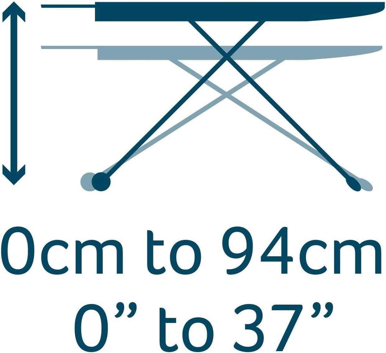 Large Ironing Board 114x38cm Adjustable Height Non - Slip Foldable Iron - Kwikley
