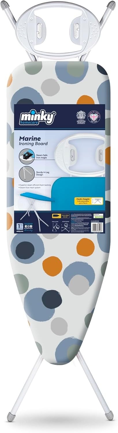 Large Ironing Board 114x38cm Adjustable Height Non - Slip Foldable Iron Rest - Kwikley