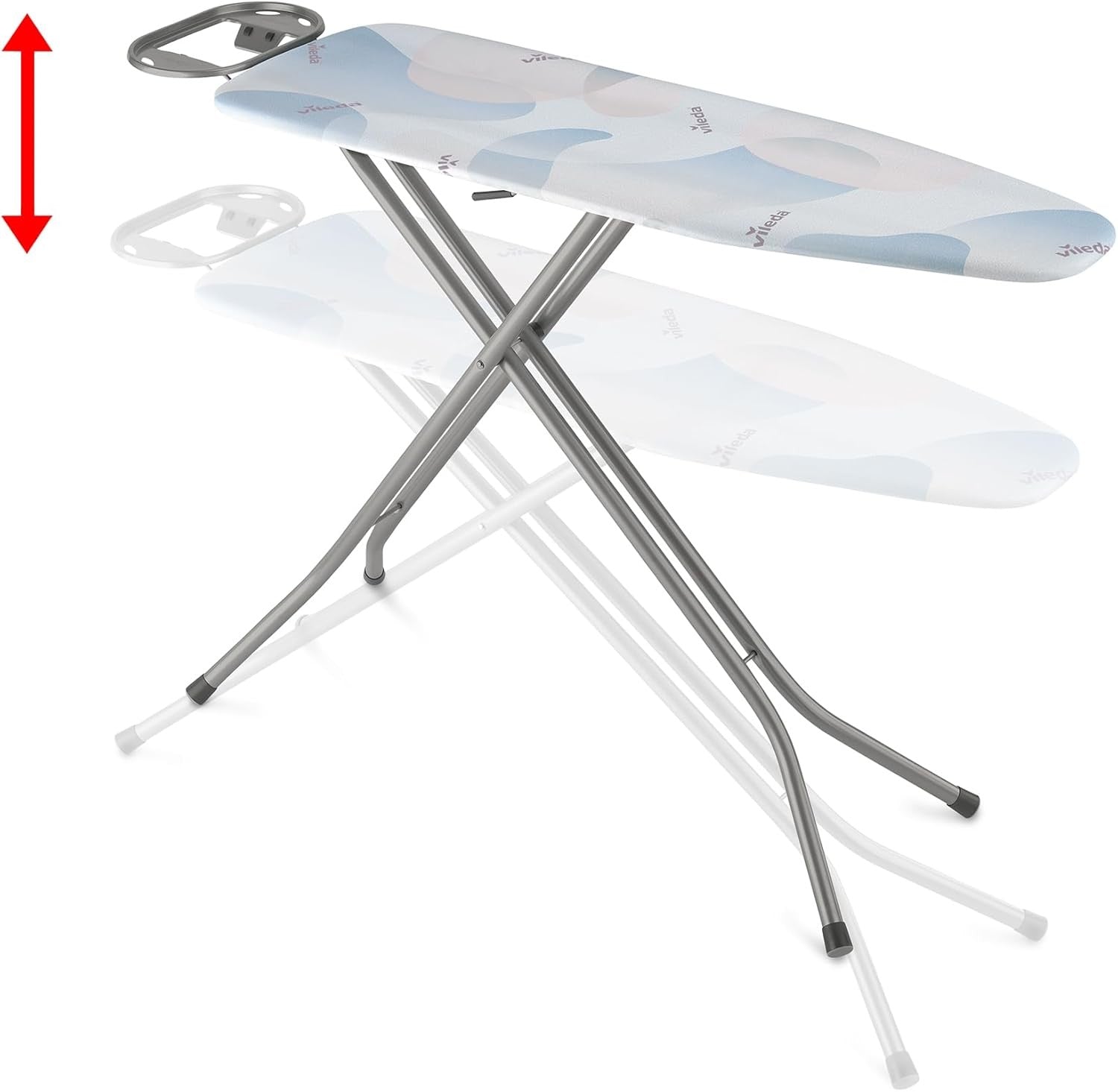 Large Ironing Board 120x38cm Adjustable Height Steam Press Foldable - Kwikley