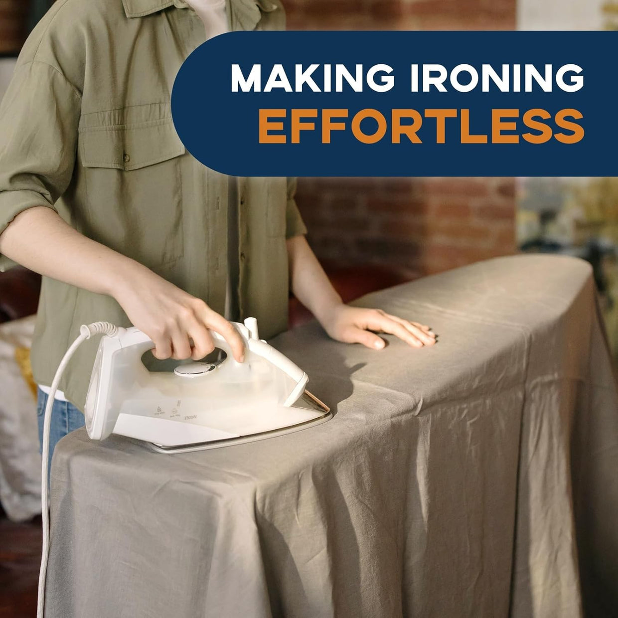 Large Ironing Board 121x41cm Adjustable Height Heat Resistant Cover - Kwikley