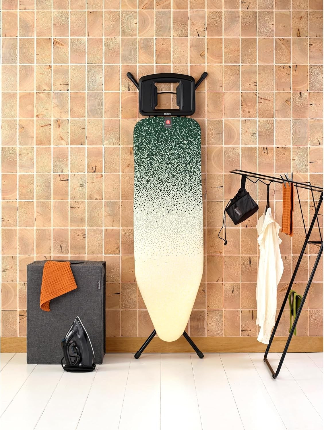 Large Ironing Board 124x38cm Adjustable Height Solid Steam Iron Rest Foldable - Kwikley