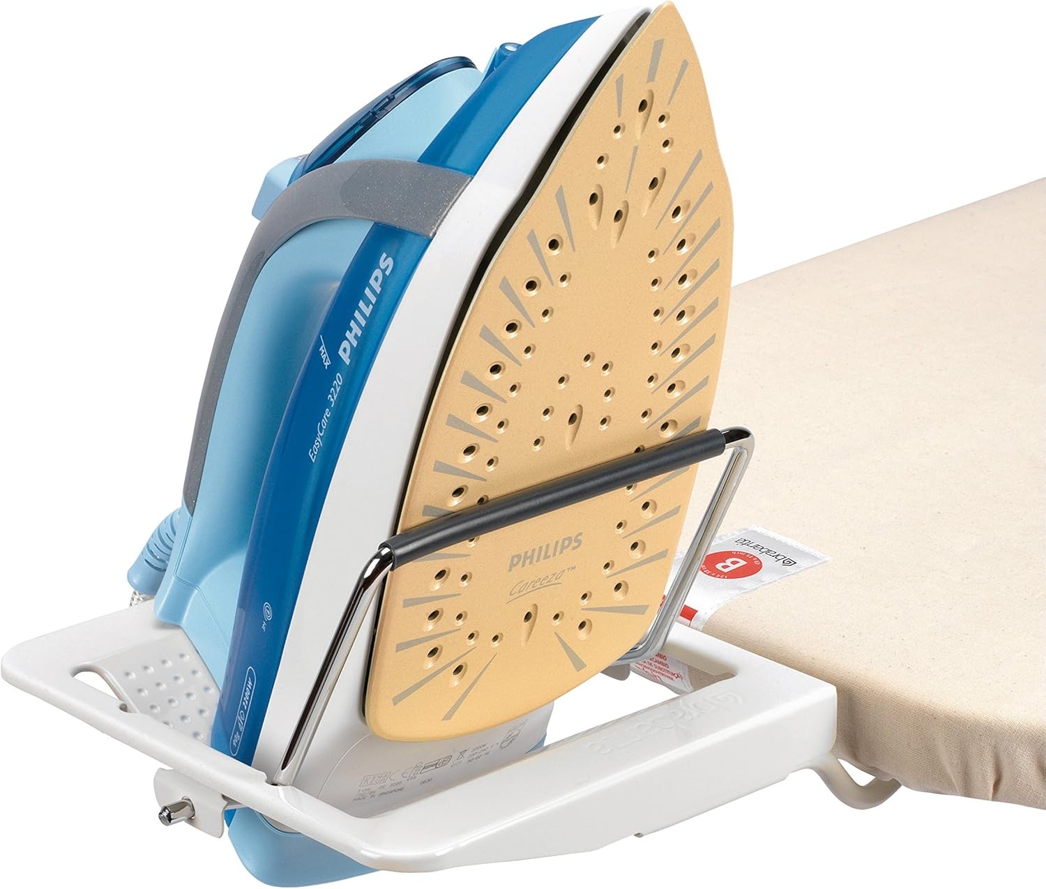 Large Ironing Board 124x38cm Adjustable Height Steam Iron Rest Non Slip - Kwikley