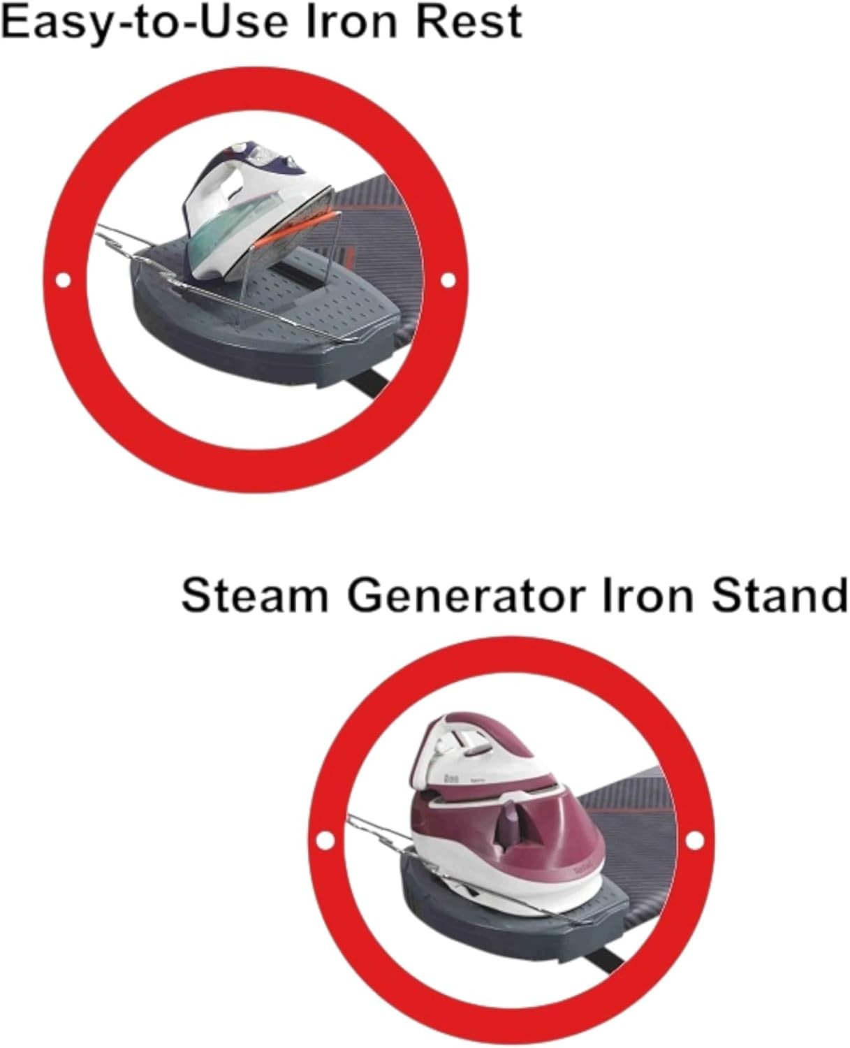 Large Ironing Board 140x40cm Height Adjustable Foldable Steam Rest - Kwikley