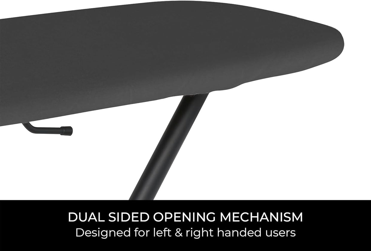 Large Ironing Board Adjustable Height Foldable Dark Grey Steel Frame - Kwikley