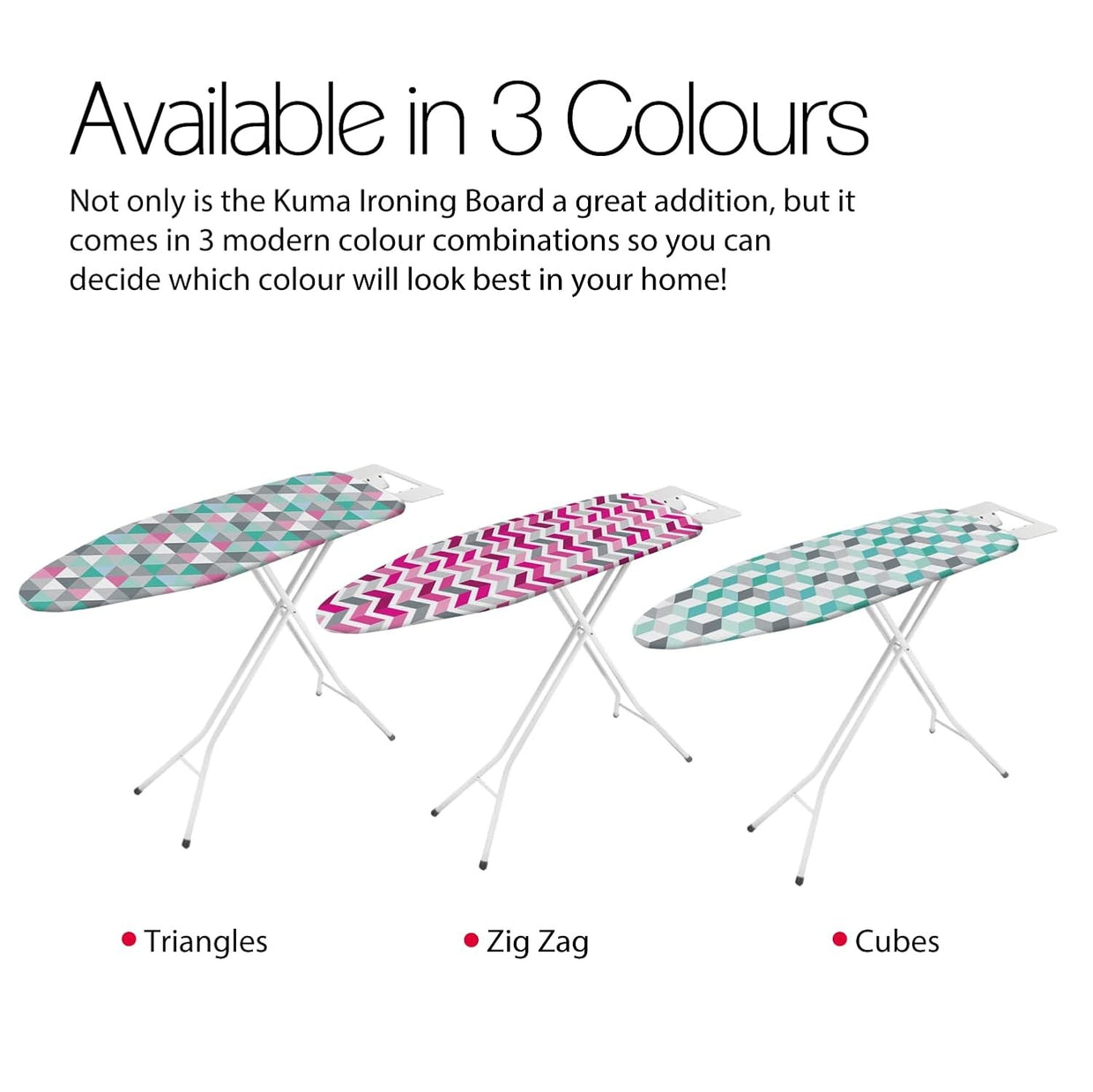 Large Ironing Board Foldable Extra Stable Steel Frame 140x34cm Silver - Kwikley